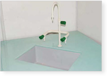 CORNER SINK & THREE WAY WATER TAP